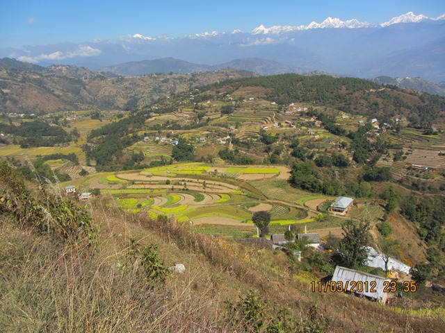 Nagarkat Nepal - Terraced Fields in the Himalayas -11-3-2013